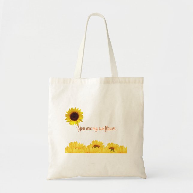Personalized sunflower frame Tote Bag (Front)