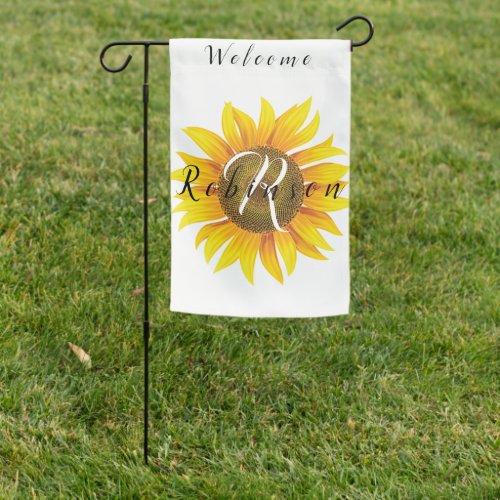 Personalized sunflower  garden flag