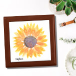 Personalized Sunflower Gift Box<br><div class="desc">This charming gift box is decorated with a watercolor yellow sunflower.
Easily customizable.
Makes a unique gift.
Original Watercolor © Michele Davies.</div>
