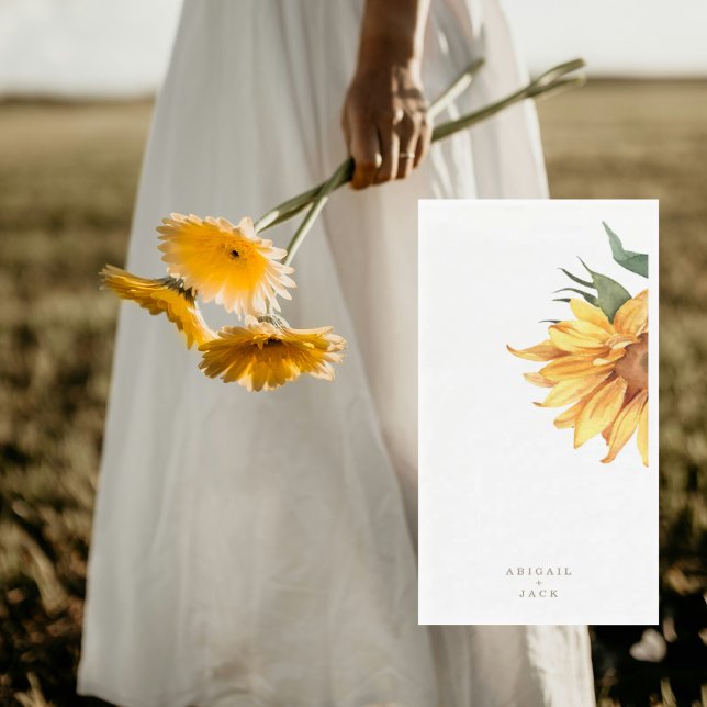 Personalized Sunflower Gold Text Wedding  Paper Guest Towels (Creator Uploaded)