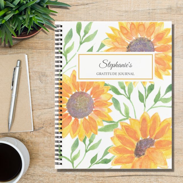 Personalized Sunflower Gratitude Journal (Creator Uploaded)