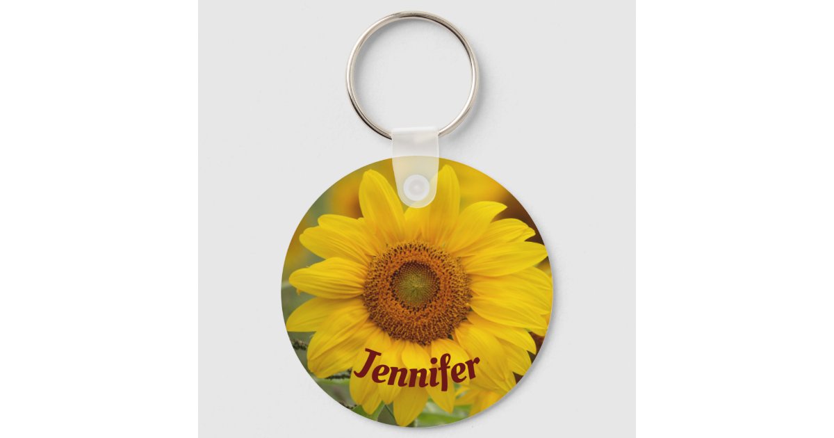 Personalized Sunflower Key Chain Zazzle