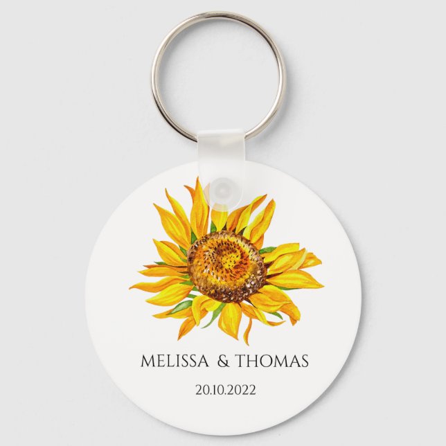Personalized Sunflower  Keychain (Front)
