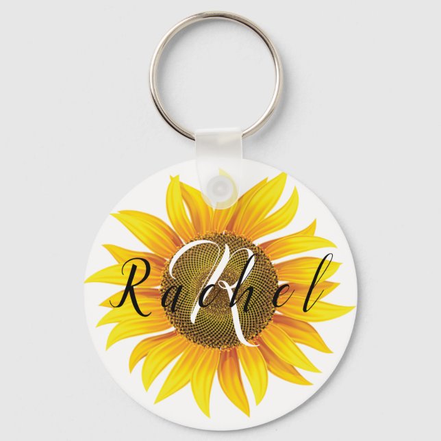 Personalized sunflower  keychain (Front)