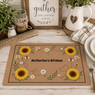 Personalized Sunflower laminated Placemat