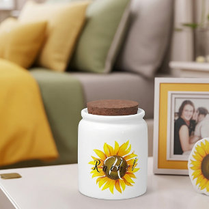 Personalized sunflower mini 4" candy jar