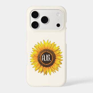 Personalized Sunflower Monogram iPhone Case