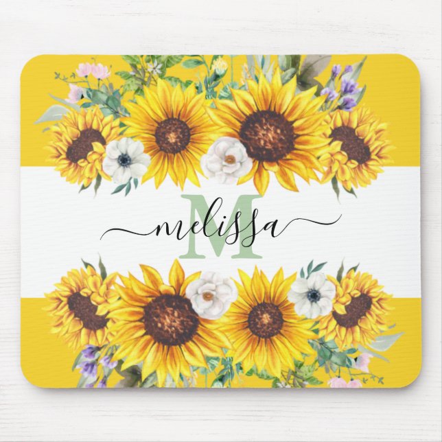 Personalized Sunflower Mouse Pad (Front)