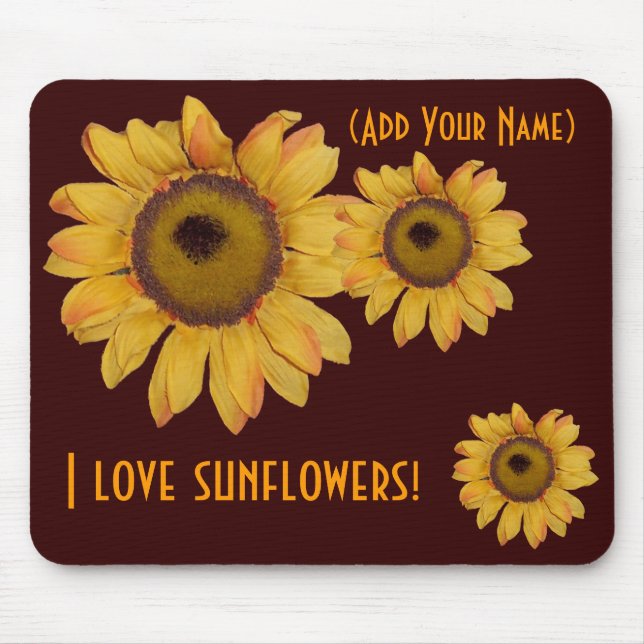 Personalized Sunflower Mouse Pad (Front)