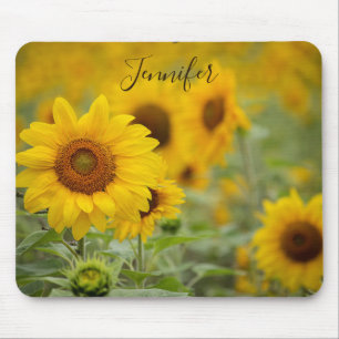 Personalized Sunflower Mouse Pad Yellow Flowers
