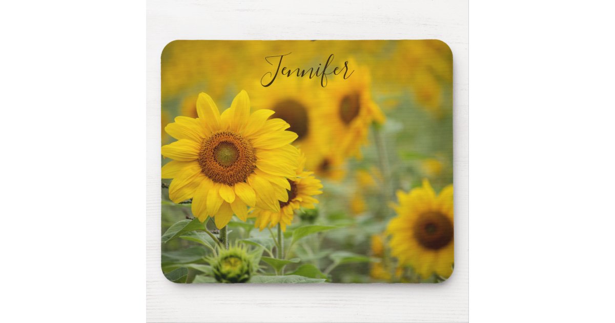 Personalized Sunflower Mouse Pad Yellow Flowers | Zazzle