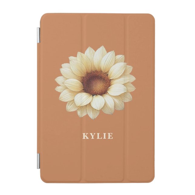Personalized Sunflower Name Terra Cotta iPad Case (Front)