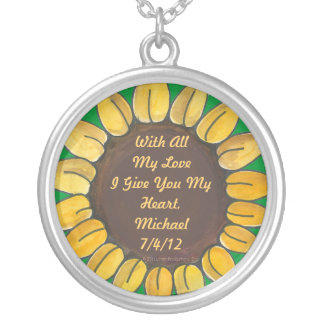 Personalized Sunflower Necklace