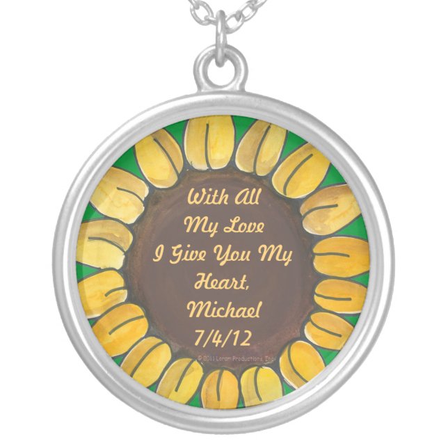 Personalized Sunflower Necklace (Front)