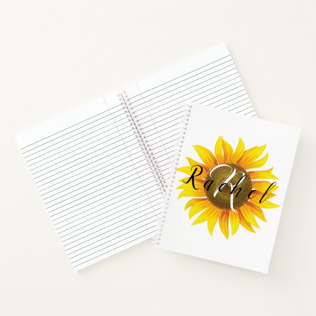 Personalized sunflower  notebook (Inside)