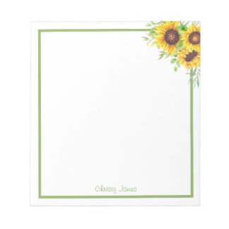 Personalized Sunflower Notepad