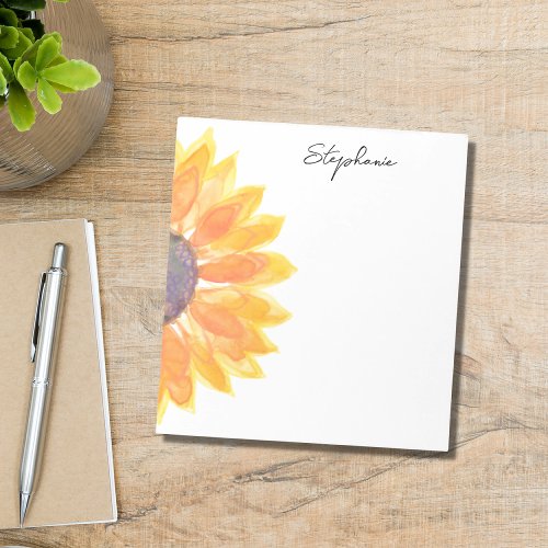 Personalized Sunflower Notepad