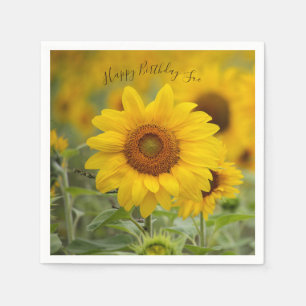Personalized Sunflower Paper Party Napkins