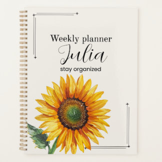 Personalized Sunflower Planner 