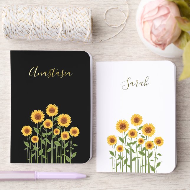 Personalized Sunflower Pocket Notebook Set  (Wedding)