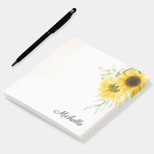 Personalized Sunflower Post-it Notes (Creator Uploaded)