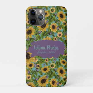 Personalized "Sunflower Rapture" iPhone 11 Pro Case