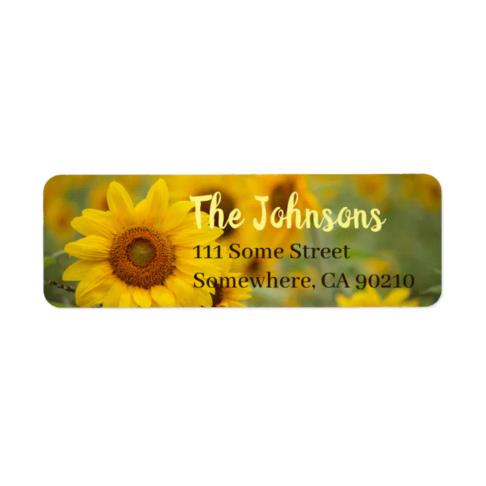 Beautiful Sunflower Design #10 Personalized Address Labels 50PCS 