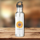 Personalized Sunflower Stainless Steel Water Bottle<br><div class="desc">This water bottle is decorated with yellow watercolor sunflowers.
Easily customizable with a name or monogram.
To edit further use the Design Tool to change the font,  font size,  or color.
Because we create our artwork you won't find this exact image from other designers.
Original Watercolor © Michele Davies.</div>