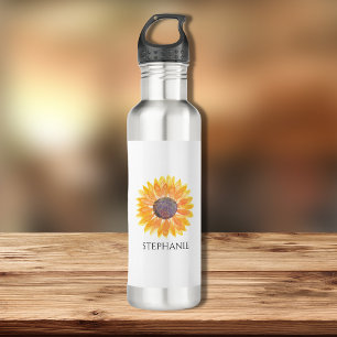 Personalized Sunflower Stainless Steel Water Bottle