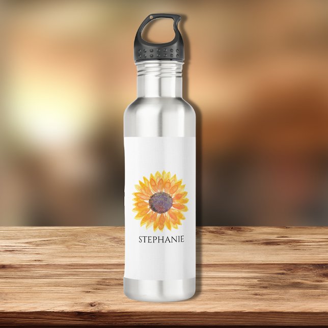 Personalized Sunflower Stainless Steel Water Bottle (Creator Uploaded)