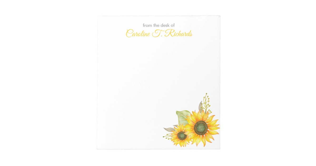 Personalized Sunflower Stationery Note Card | Zazzle