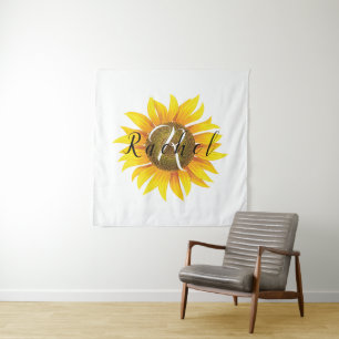 Personalized sunflower  tapestry
