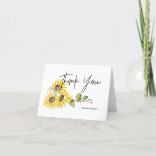 Personalized Sunflower Thank You Card