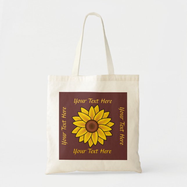 Personalized Sunflower Tote Bag (Front)