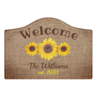 Personalized  sunflower trio -  Welcome