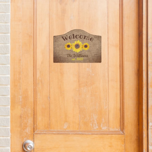 Personalized  sunflower trio -  Welcome Door Sign (Creator Uploaded)