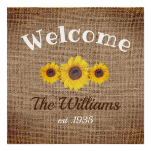 Personalized sunflower trio - Welcome Poster
