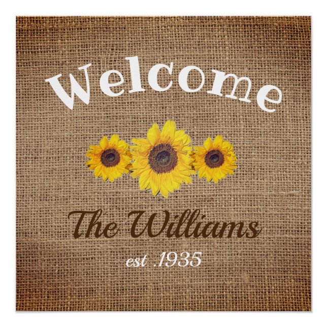 Personalized  sunflower trio -  Welcome Poster (Front)