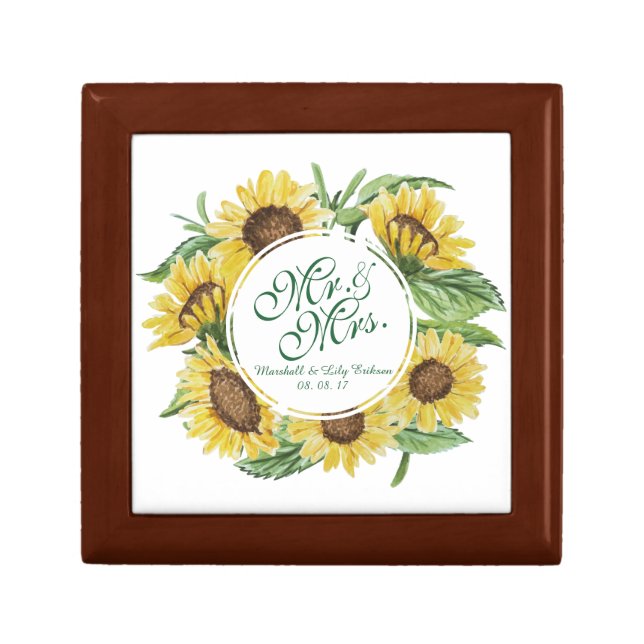 Personalized Sunflower Wedding Gift Box (Front)