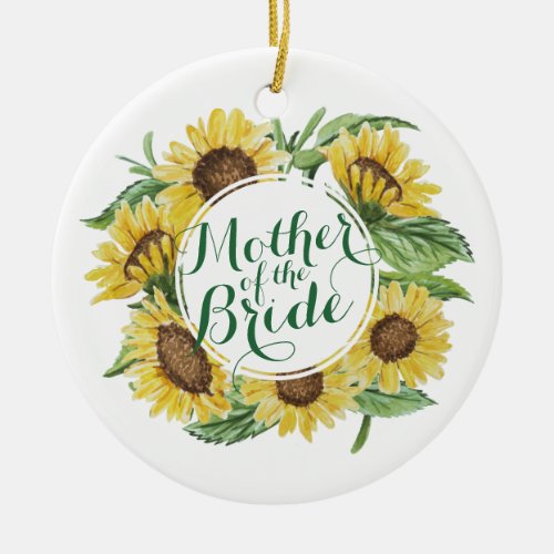 Personalized Sunflower Wreath Wedding  Ornament