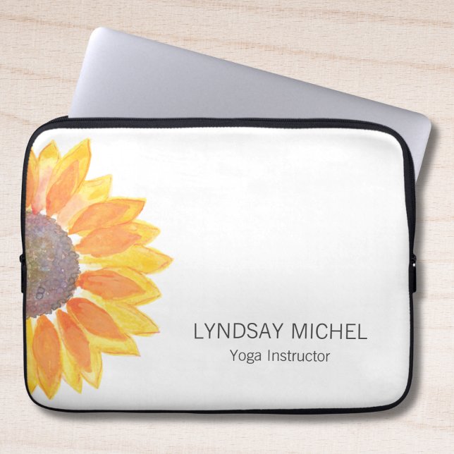 Personalized Sunflower Yoga Instructor Laptop Sleeve (Creator Uploaded)