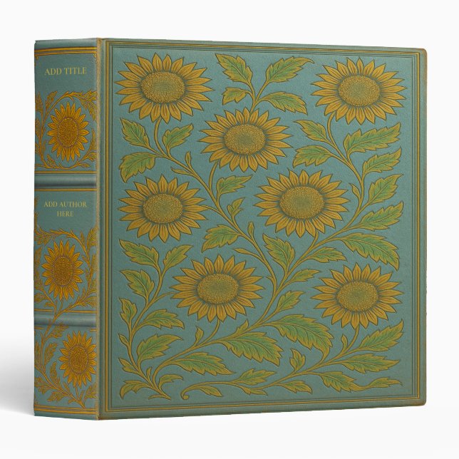Personalized Sunflowers 3-Ring Binder (Front/Spine)