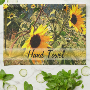 Personalized Sunflowers Before The Storm Clouds Towel