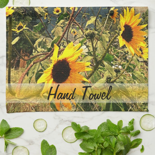 Personalized Sunflowers Before The Storm Clouds Towel (Folded)