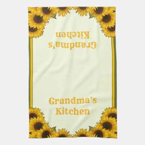 Personalized Sunflowers Kitchen Towel