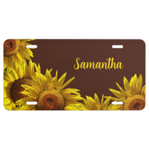 Personalized Sunflowers Vanity License Plate