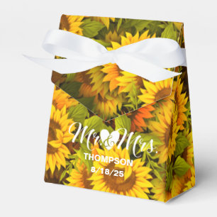 Personalized Sunflowers Wedding Tent Favor Box
