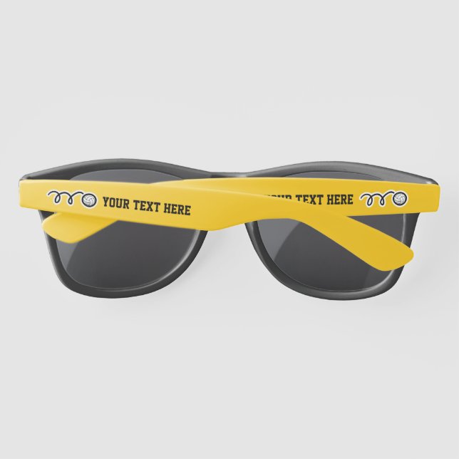 Personalized sunglasses and custom volleyball logo (Back)
