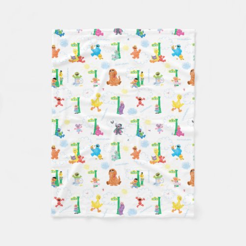 Personalized Sunny Day Sesame Street Pattern Fleece Blanket