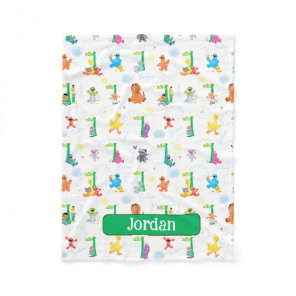 Personalized Sunny Day Sesame Street Pattern Fleece Blanket